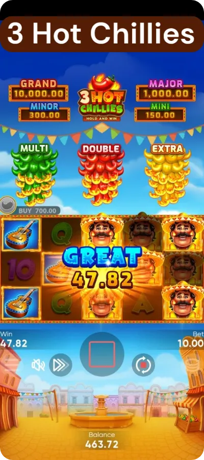 3 Hot Chillies bonus round feature